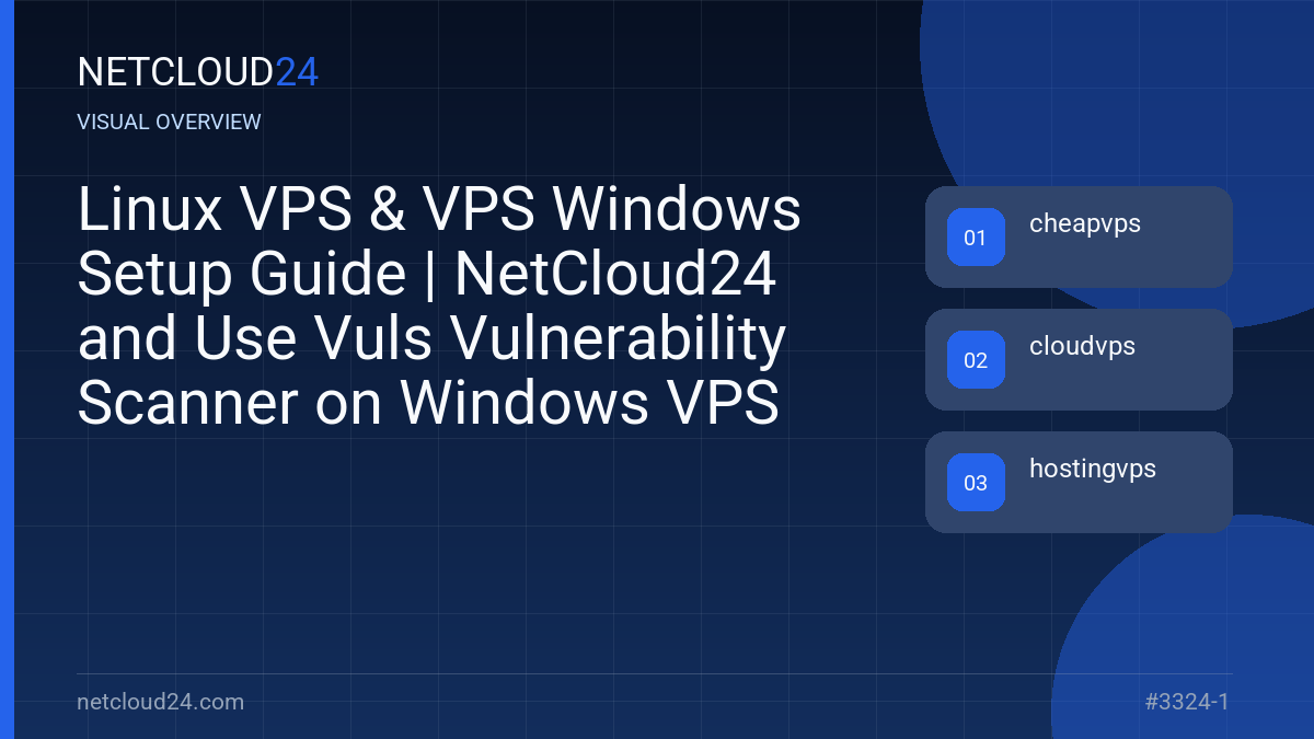 Visual overview of Linux VPS & VPS Windows Setup Guide | NetCloud24 and Use Vuls Vulnerability Scanner on Windows VPS
