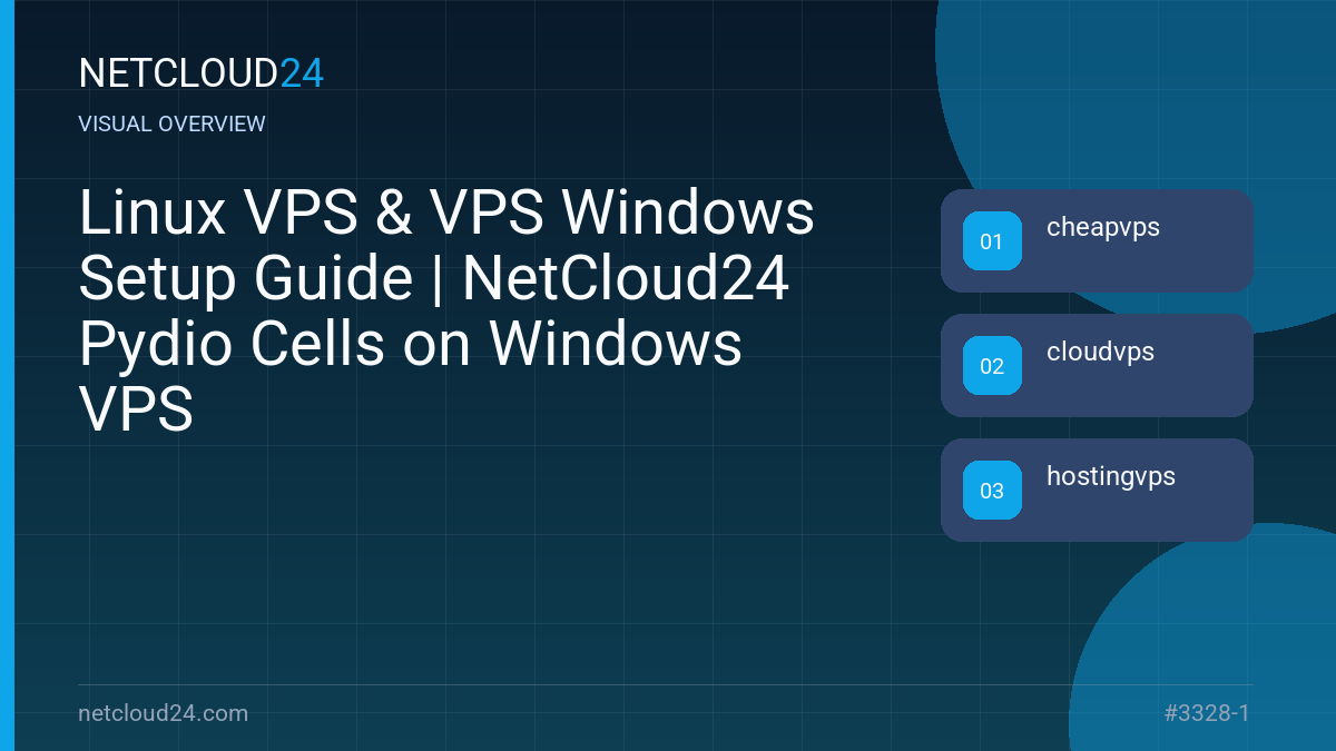 Visual overview of Linux VPS & VPS Windows Setup Guide | NetCloud24 Pydio Cells on Windows VPS