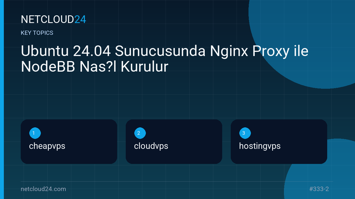 Key topics covered in Ubuntu 24.04 Sunucusunda Nginx Proxy ile NodeBB Nas?l Kurulur