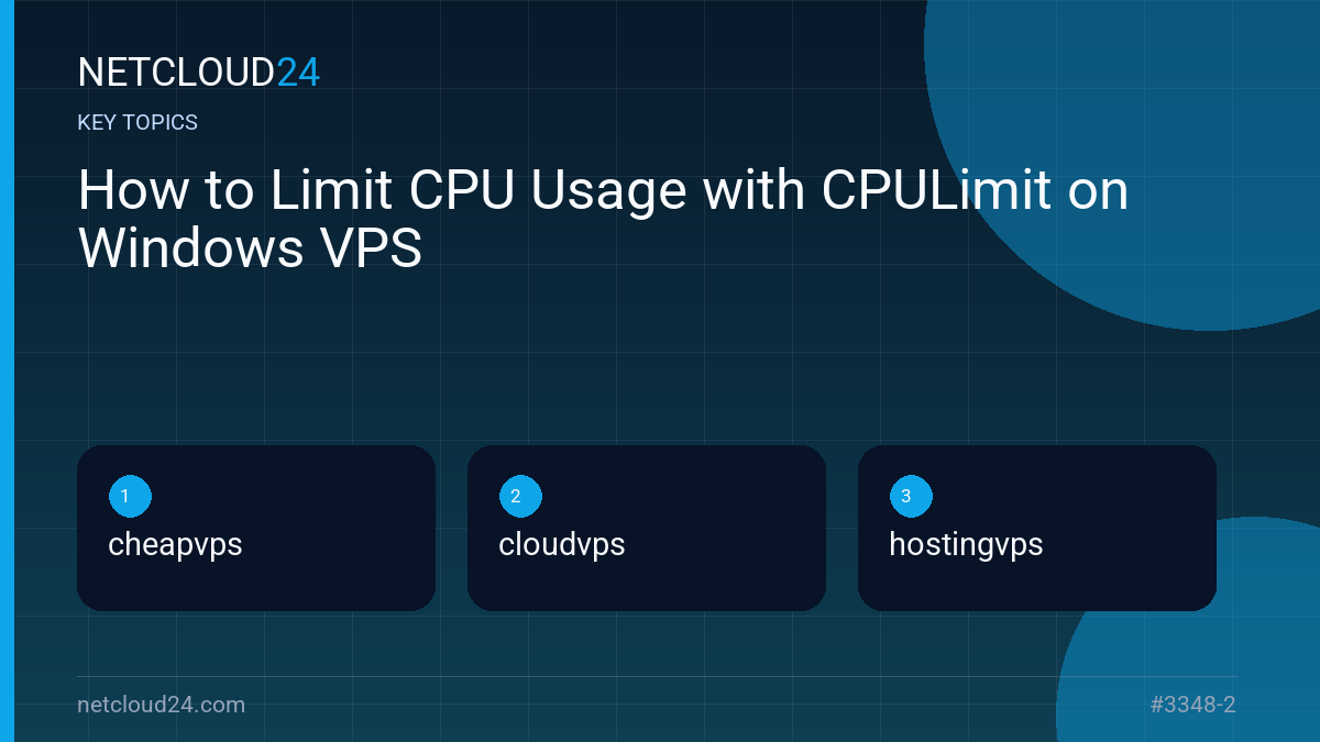 Key topics covered in How to Limit CPU Usage with CPULimit on Windows VPS