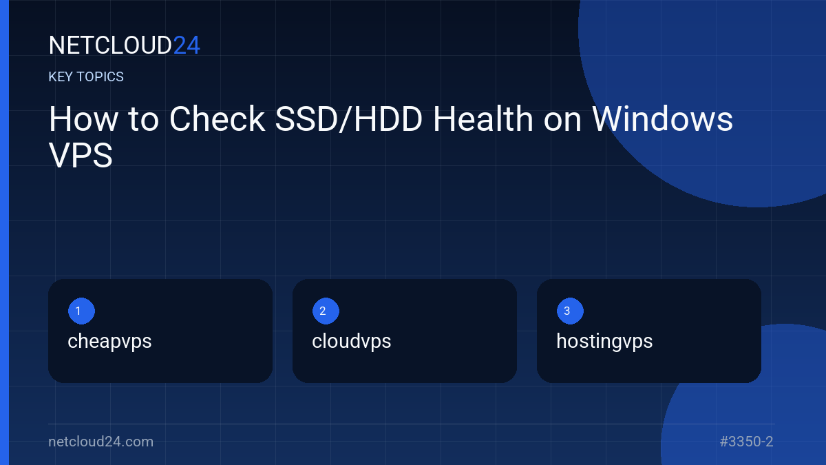Key topics covered in How to Check SSD/HDD Health on Windows VPS