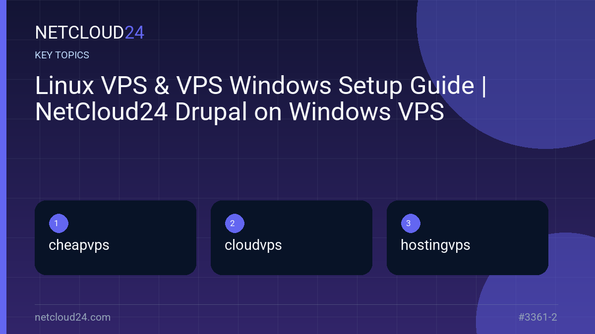 Key topics covered in Linux VPS & VPS Windows Setup Guide | NetCloud24 Drupal on Windows VPS