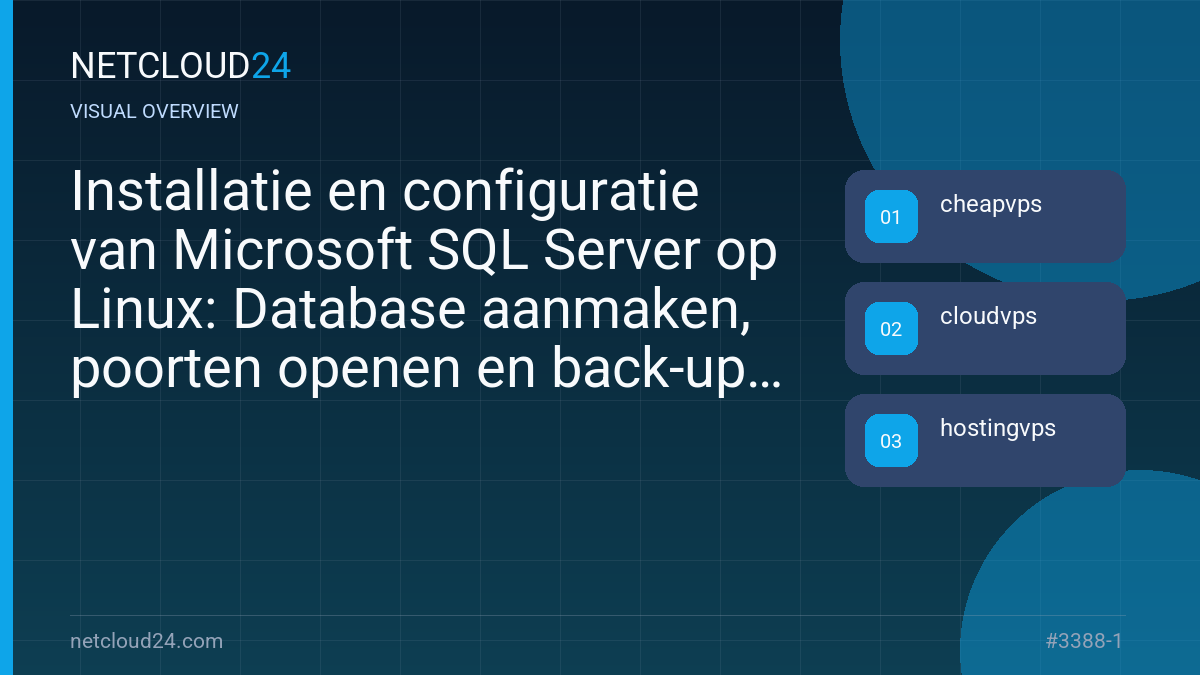 Visual overview of Installatie en configuratie van Microsoft SQL Server op Linux: Database aanmaken, poorten openen en back-ups instellen