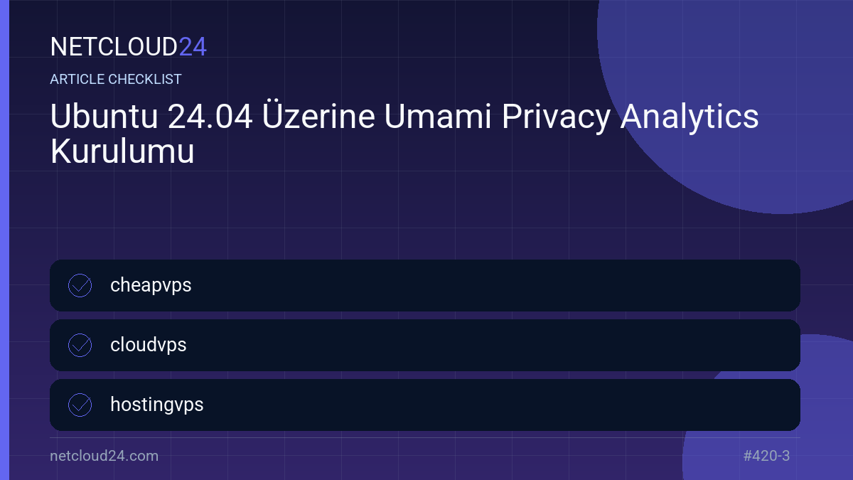 Practical checklist for Ubuntu 24.04 Üzerine Umami Privacy Analytics Kurulumu