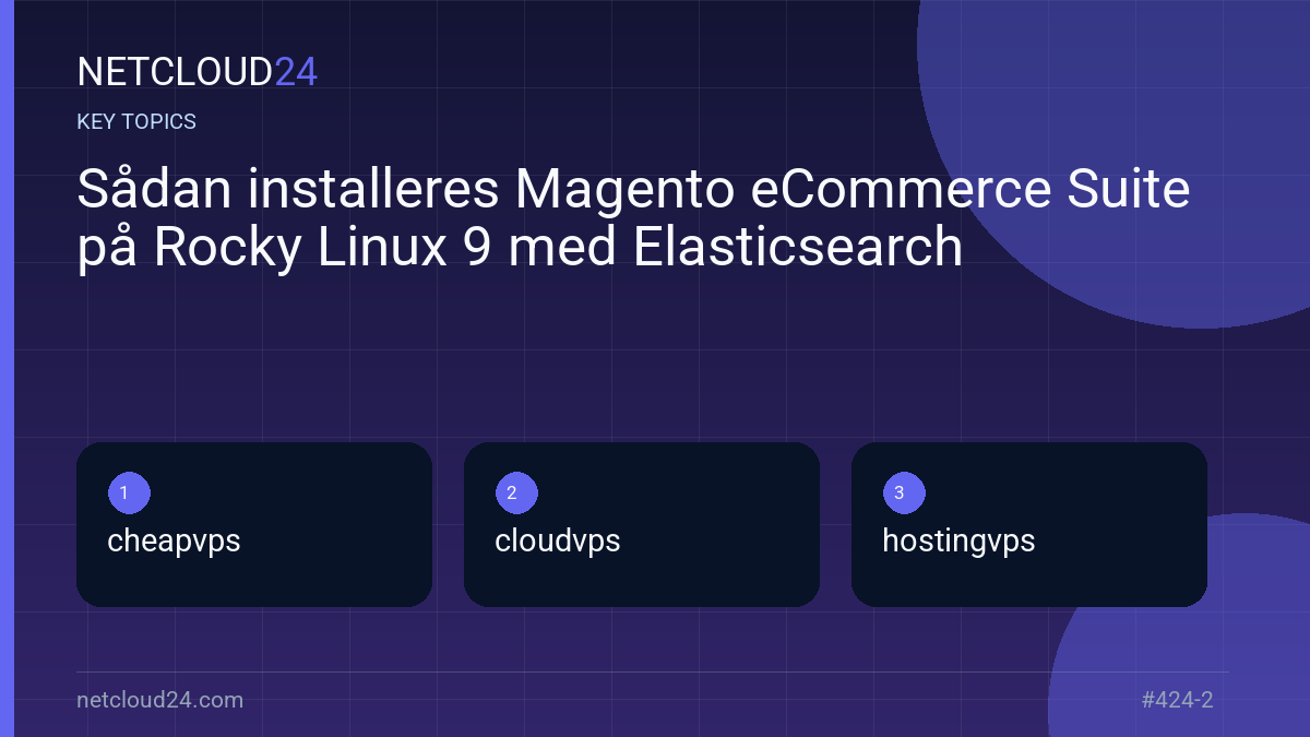 Key topics covered in Sådan installeres Magento eCommerce Suite på Rocky Linux 9 med Elasticsearch