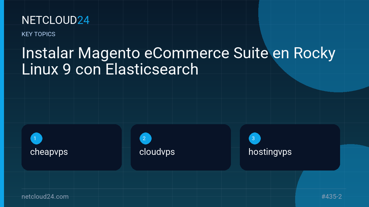Key topics covered in Instalar Magento eCommerce Suite en Rocky Linux 9 con Elasticsearch