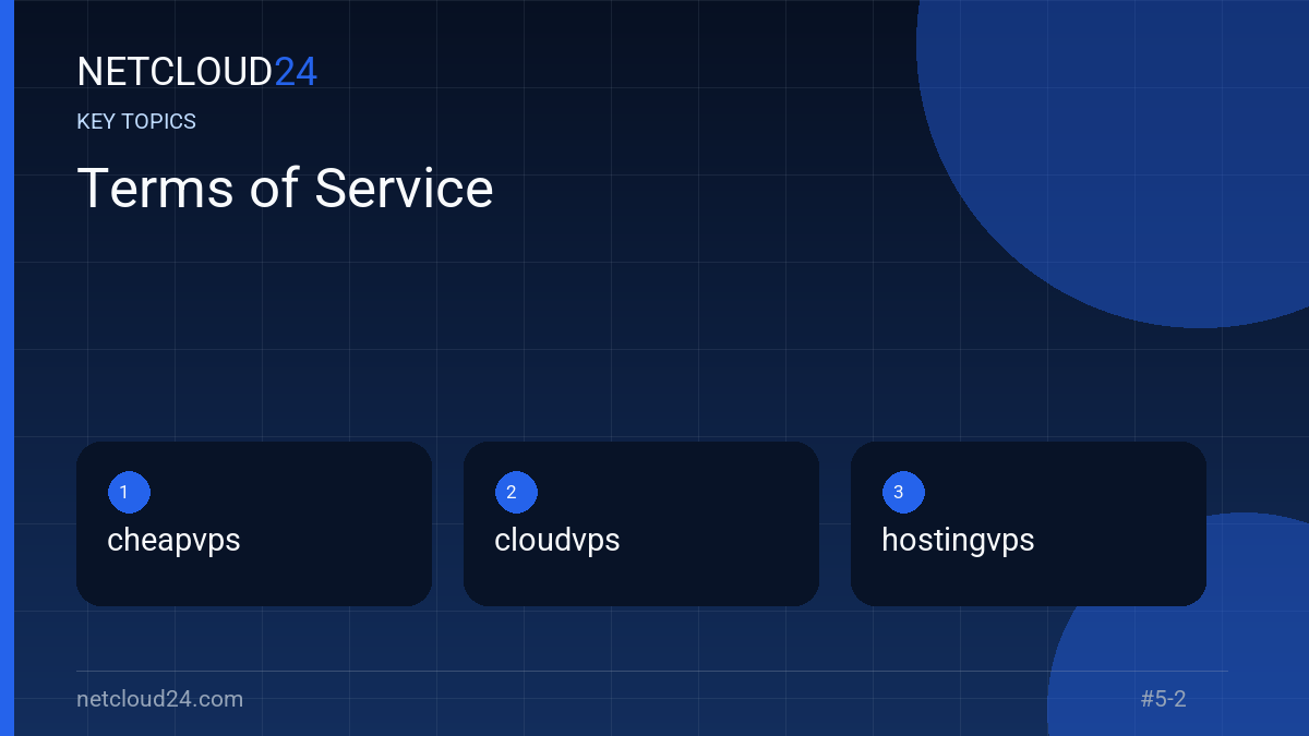 Key topics covered in Terms of Service