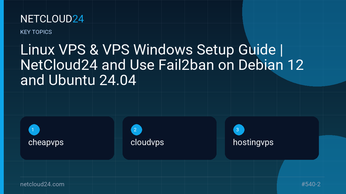 Key topics covered in Linux VPS & VPS Windows Setup Guide | NetCloud24 and Use Fail2ban on Debian 12 and Ubuntu 24.04