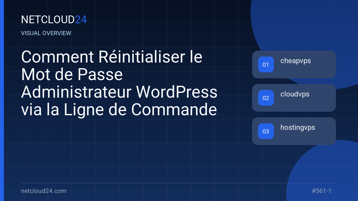 Visual overview of Comment Réinitialiser le Mot de Passe Administrateur WordPress via la Ligne de Commande