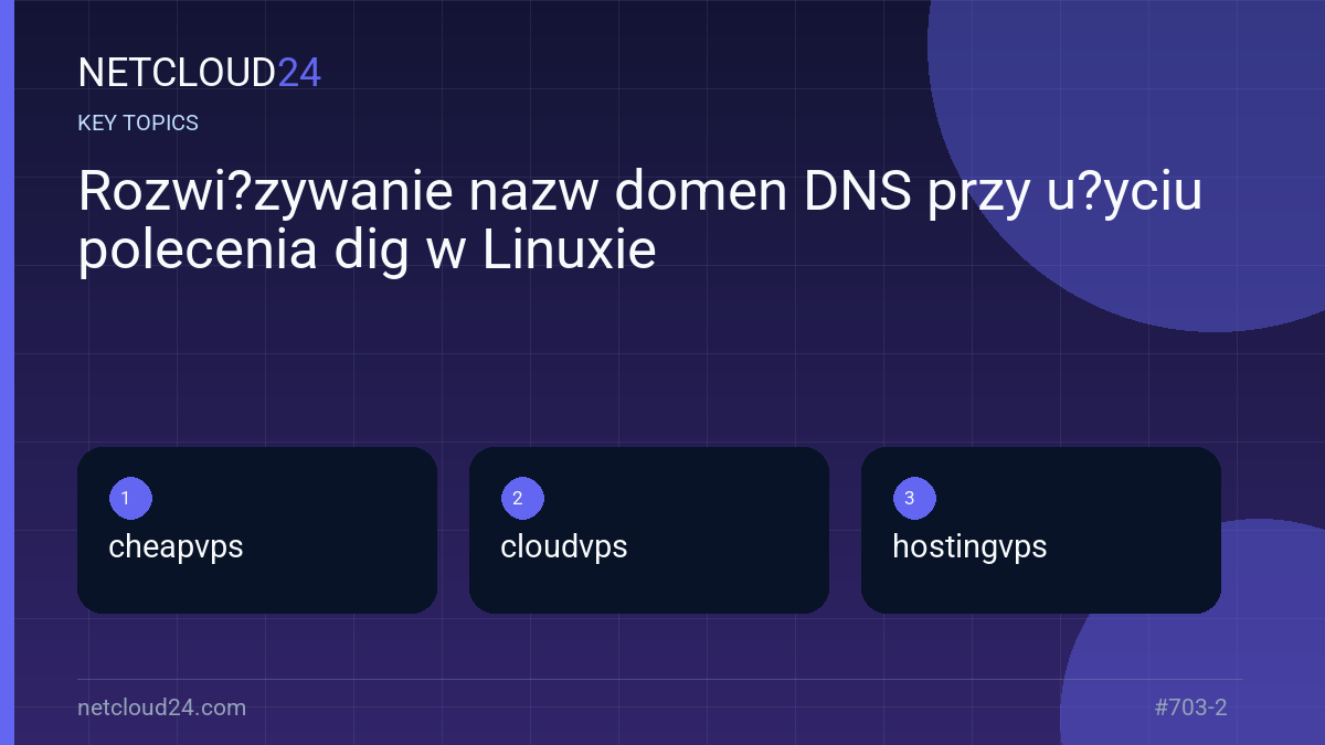 Key topics covered in Rozwi?zywanie nazw domen DNS przy u?yciu polecenia dig w Linuxie