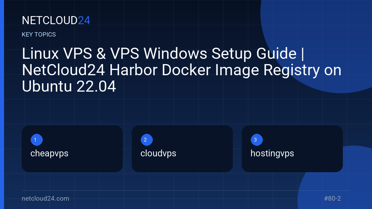 Key topics covered in Linux VPS & VPS Windows Setup Guide | NetCloud24 Harbor Docker Image Registry on Ubuntu 22.04