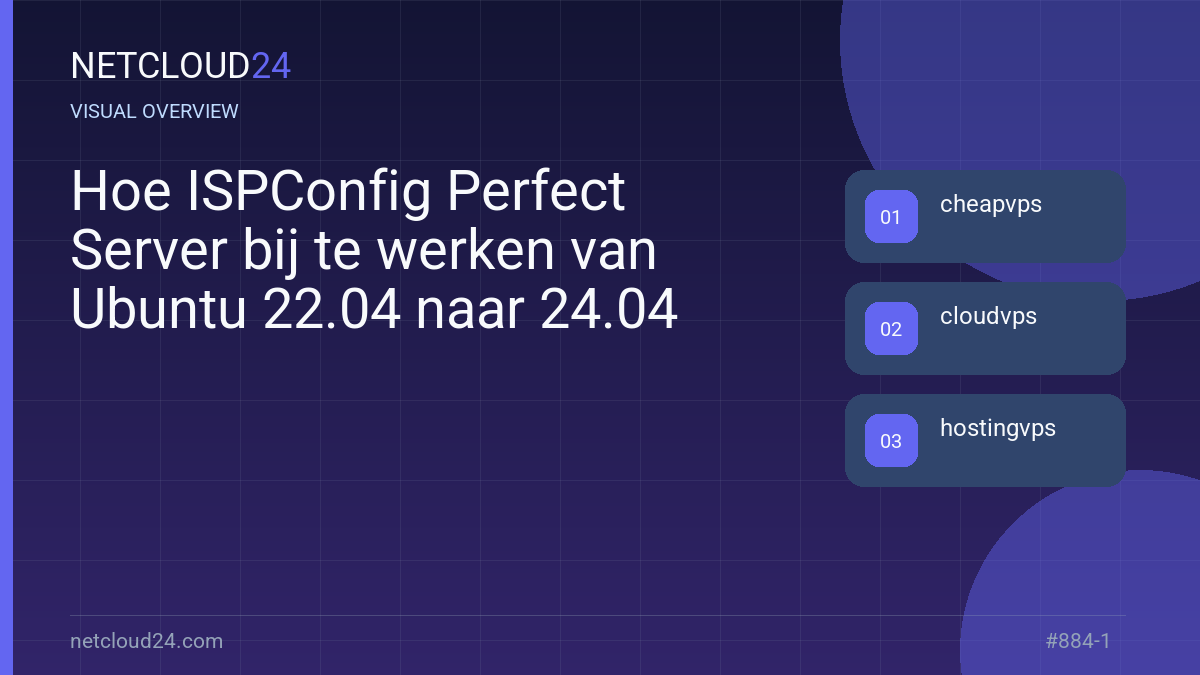 Visual overview of Hoe ISPConfig Perfect Server bij te werken van Ubuntu 22.04 naar 24.04
