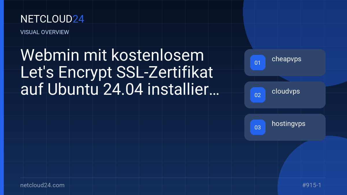 Visual overview of Webmin mit kostenlosem Let's Encrypt SSL-Zertifikat auf Ubuntu 24.04 installieren
