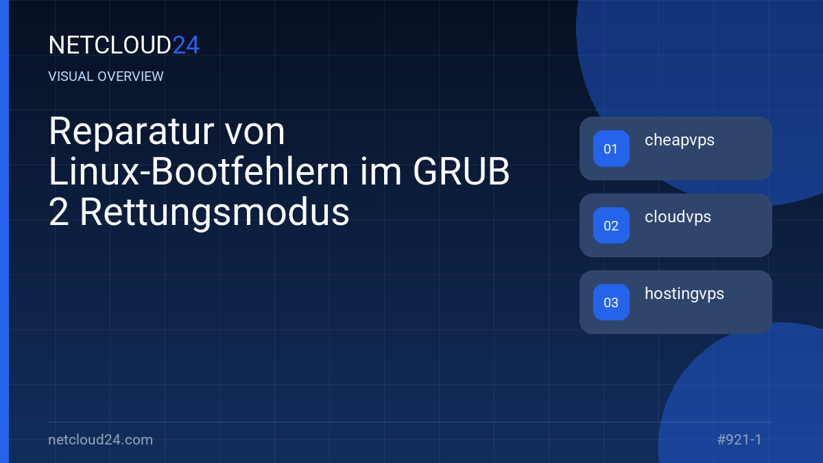 Visual overview of Reparatur von Linux-Bootfehlern im GRUB 2 Rettungsmodus