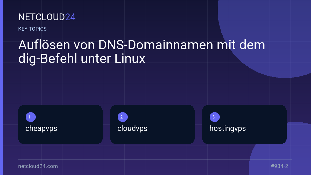 Key topics covered in Auflösen von DNS-Domainnamen mit dem dig-Befehl unter Linux