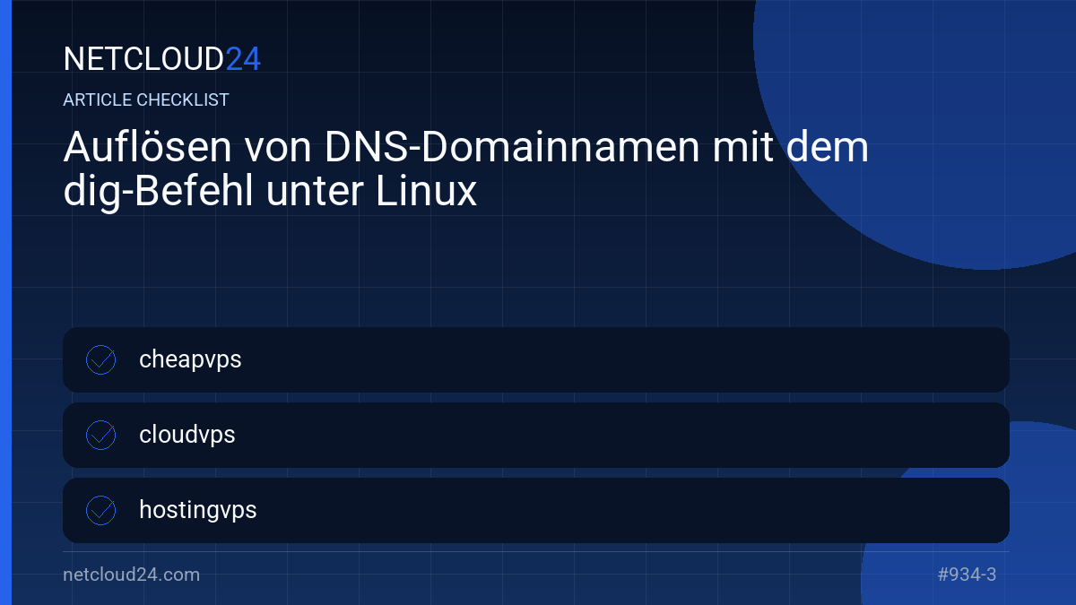 Practical checklist for Auflösen von DNS-Domainnamen mit dem dig-Befehl unter Linux