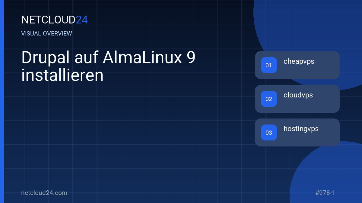 Visual overview of Drupal auf AlmaLinux 9 installieren