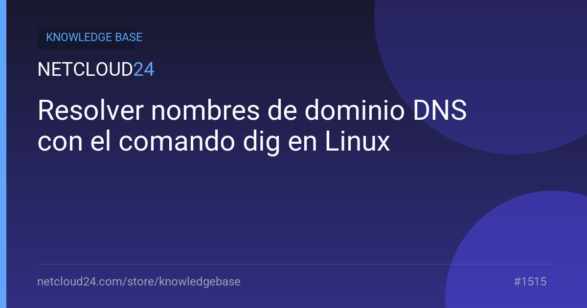 Resolver nombres de dominio DNS con el comando dig en Linux