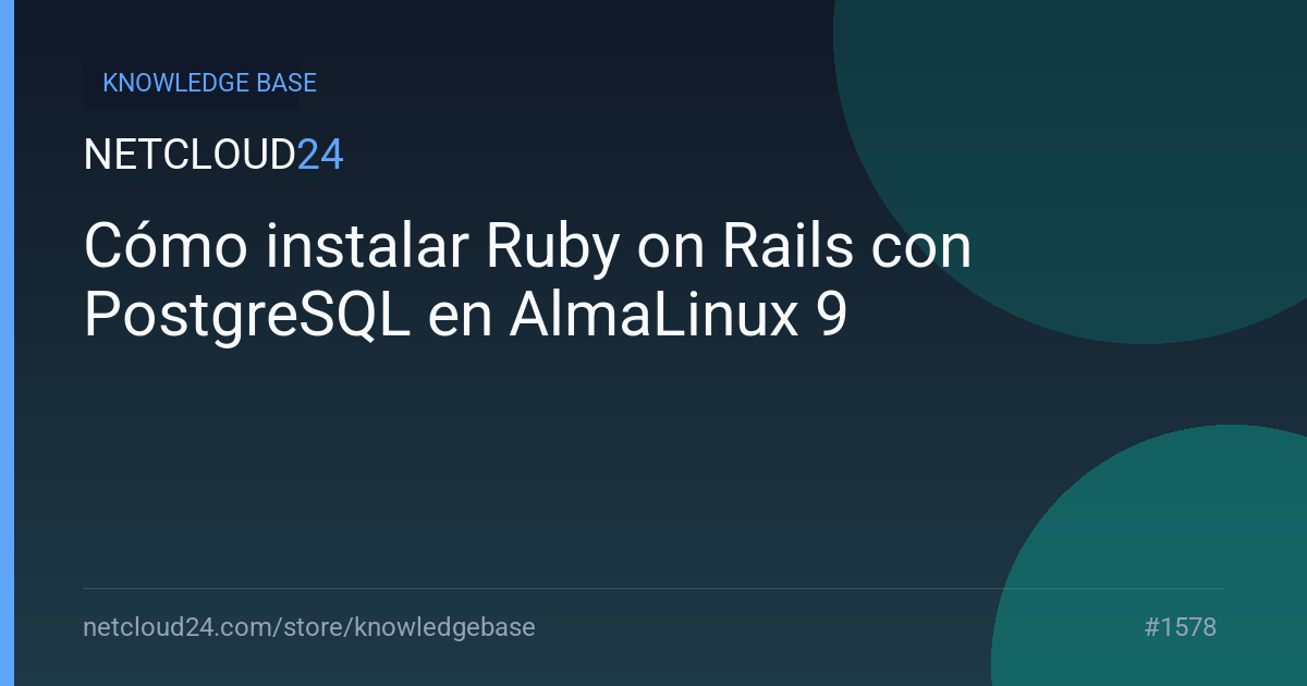 Cómo instalar Ruby on Rails con PostgreSQL en AlmaLinux 9