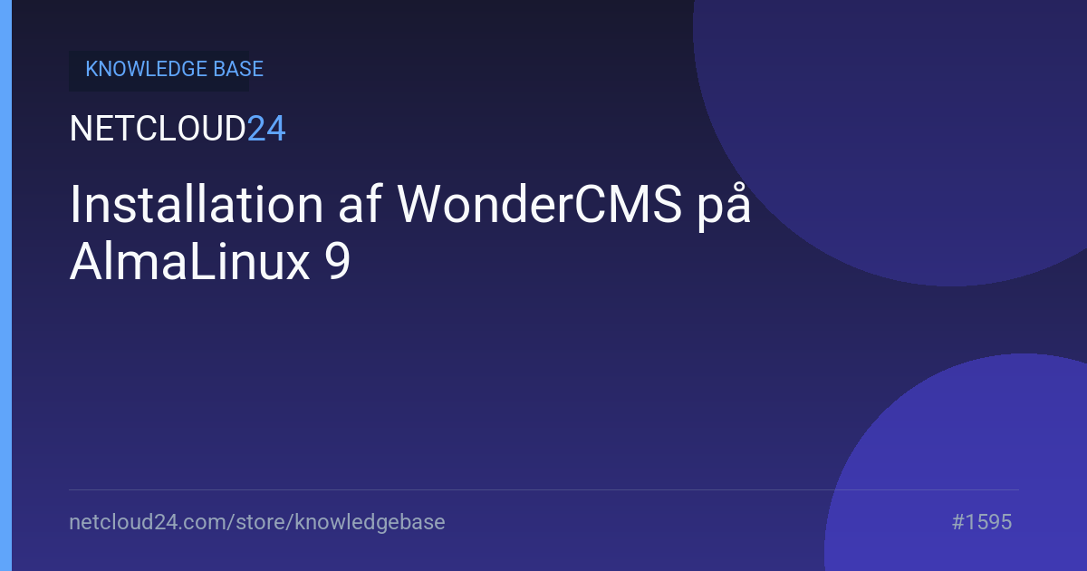 Installation af WonderCMS på AlmaLinux 9