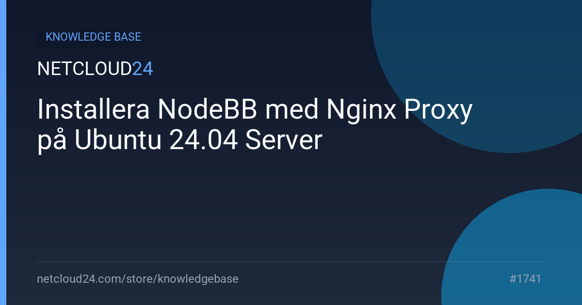 Installera NodeBB med Nginx Proxy på Ubuntu 24.04 Server