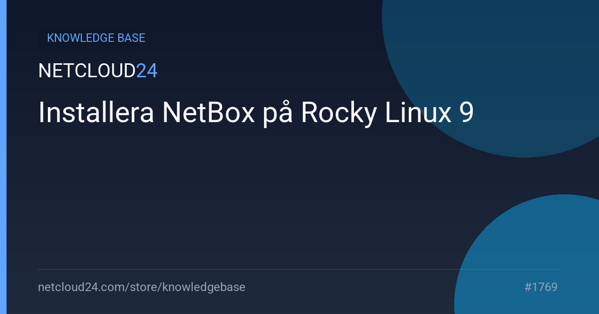 Installera NetBox på Rocky Linux 9