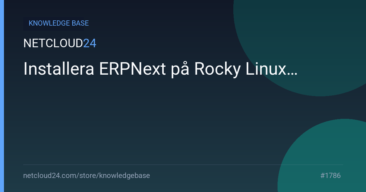 Installera ERPNext på Rocky Linux 9