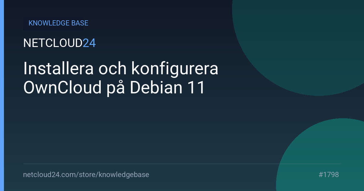 Installera och konfigurera OwnCloud på Debian 11