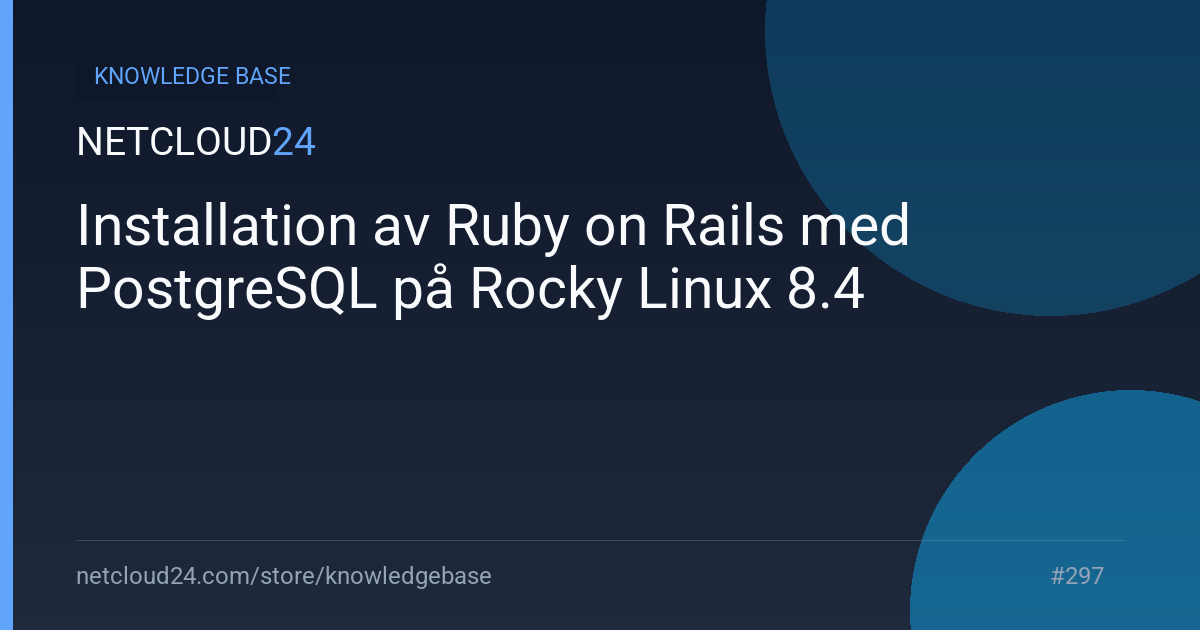 Installation av Ruby on Rails med PostgreSQL på Rocky Linux 8.4
