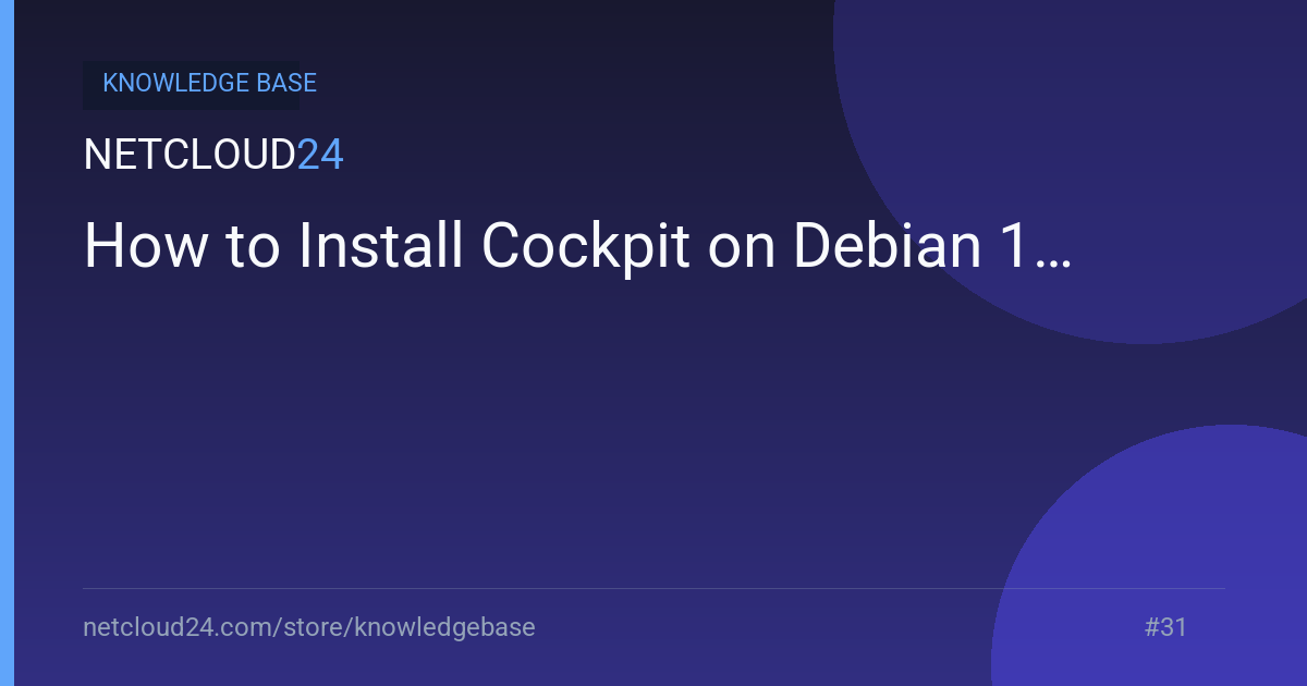 How to Install Cockpit on Debian 11