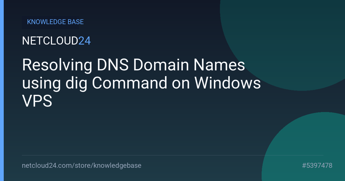 Resolving DNS Domain Names using dig Command on Windows VPS