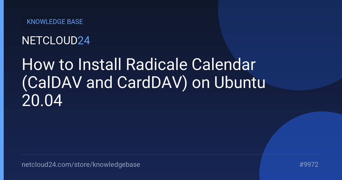 How to Install Radicale Calendar (CalDAV and CardDAV) on Ubuntu 20.04